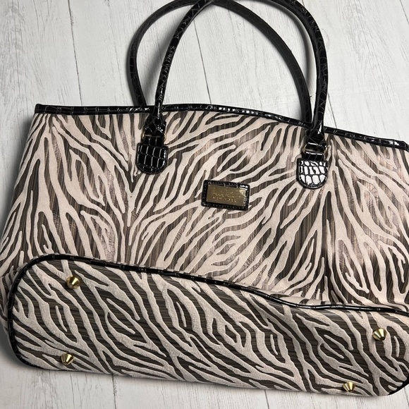 Nicole Miller New York Tote Bag Zebra Pattern Large Shoulder tote bag Gorgeous! - Picture 7 of 9